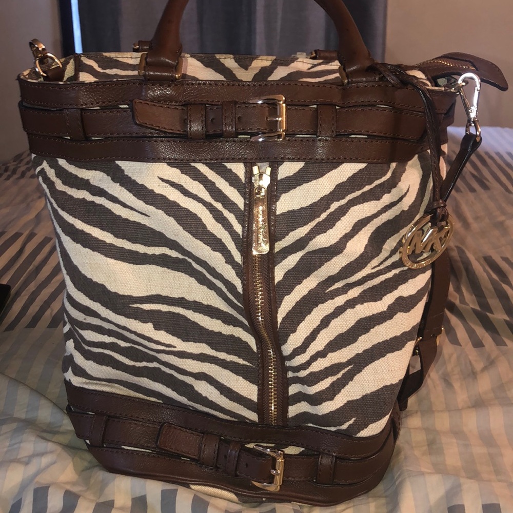Michael Kors Brown Zebra Print Tote